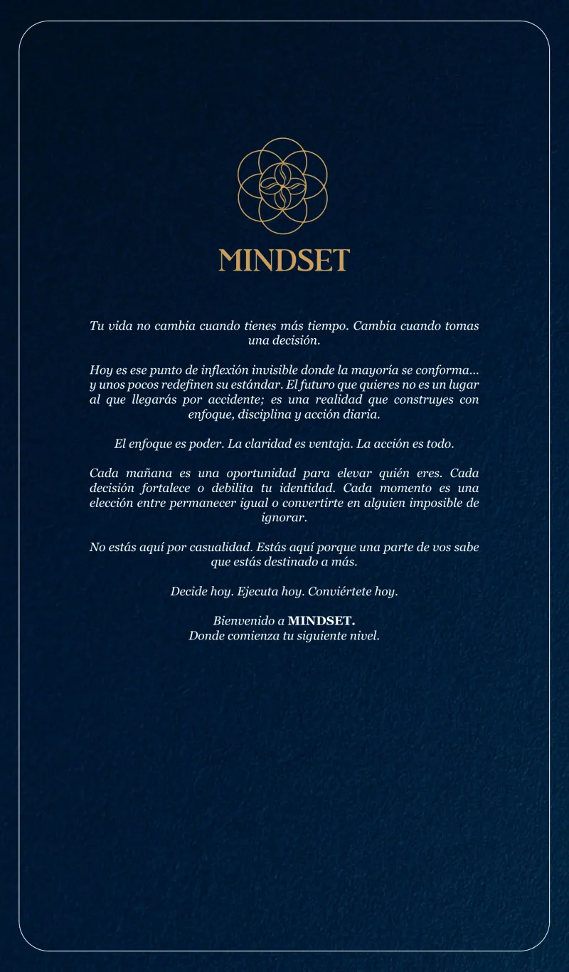 Bienvenida de Mindset
